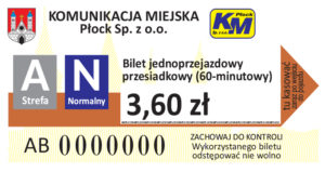 3,60 zł - normalny przesiadkowy (60-minutowy)