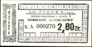 Bilet okolicznościowy z okazji 55-lecia płockiej komunikacji (ze zbiorów Marcina Kozłowskiego)