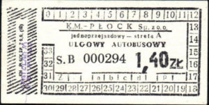 Bilet okolicznościowy z okazji 55-lecia płockiej komunikacji (ze zbiorów Marcina Kozłowskiego)