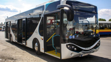 Prezentacja AMZ CS12LF City Smile na terenie płockiej zajezdni (źródło: kmplock.eu)