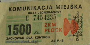 Bilet ważny jedynie w mieście Płock