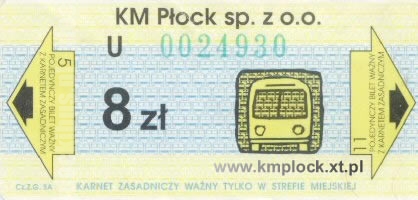 8 zł - karnet ulgowy, 11-przejazdowy