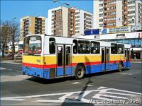 Jelcz PR110 #549 z klejonymi, granatowymi numerami taborowymi, wg wzoru z lat 90-tych