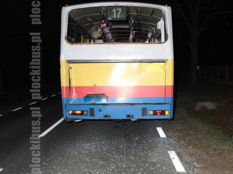 02.11.2010 - Sikórz. Wypadek Jelcza PR110M #575. Źródło: www.policja.plockinfo.pl