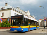Płock, ul. Zduńska > Okrzei. MAN NL283 #658 obsługujący linię specjalną L1 uruchomioną na czas Pikniku Lotniczego