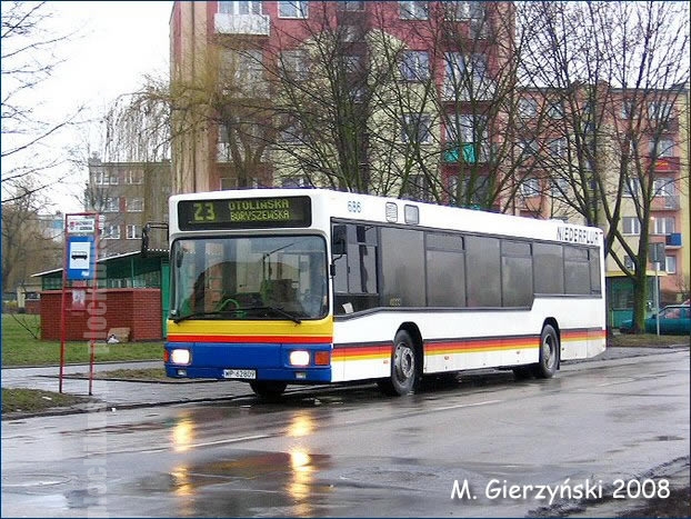 #686 w pierwszym dniu na płockich ulicach, jeszcze bez oznaczeń z przodu