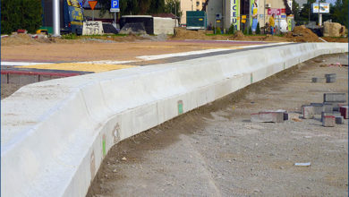 Do budowy zatoki użyto specjalnie wyprofilowanych krawężników