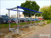 Nowa wiata w trakcie budowy (przyst. Rembielińskiego)
