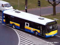 Solaris #645 bez czerwonego paska z przodu. Jednocześnie były to ostatnie autobusy z białym pasem pod oknami.