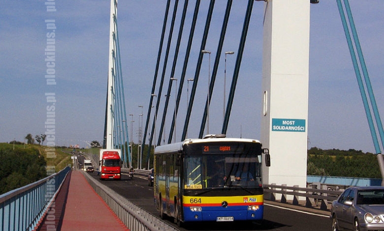 linia 21 podczas objazdu przez most Solidarności