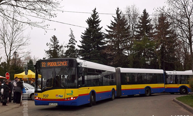 Linia 72 pod Cmentarzem Komunalnym