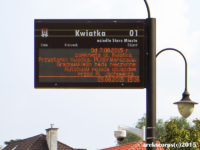 komunikat na tablicy dynamicznej informacji pasażerskiej