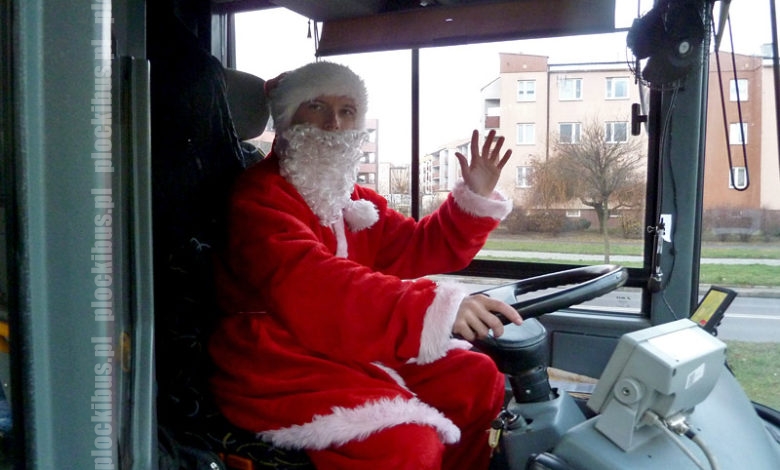 Mikołaj za sterami autobusu