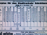 Rozkład jazdy komunikacji miejskiej w Płocku z listopada 1942 r. Źródło: Sudostpreussische Tageszeitung