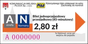 2,80 zł - normalny przesiadkowy (45-minutowy)