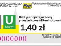 1,40 zł - ulgowy przesiadkowy (45-minutowy)