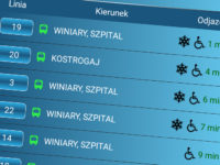 Pojazdy klimatyzowane oznaczone w aplikacji myBus