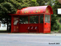 Wiata typu MK Cafe na przystanku Pszczela