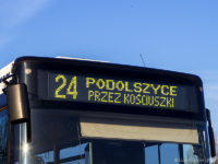 Wyświetlacz informujące o trasie przez ul. Kościuszki