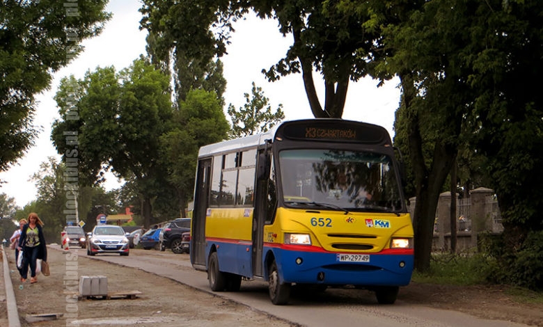 Kapena #652 na linii x3 na ul. Harcerskiej