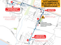 Trasa linii zastępczej x3 (źródło: kmplock.eu)