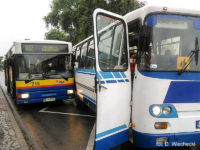 Kolizja Jelcza #718 z prywatnym Autosanem H9-21