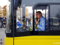 Przed rozpoczęciem zadania trzeba było dmuchnąć w alkomat zainstalowany w kabinie kierowcy