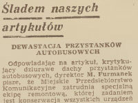 Teskt w "Tygodniku Płockim" z 1972 r. o wiatach ze szklanymi dachami
