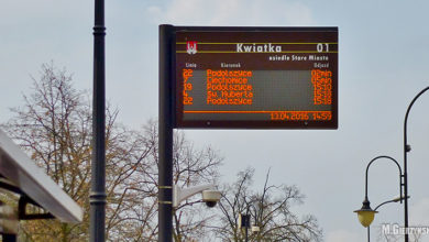 Tablica Dynamicznej Informacji Pasażerskiej na Starym Mieście