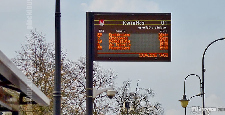 Tablica Dynamicznej Informacji Pasażerskiej na Starym Mieście