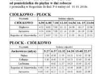 Rozkład linii Ciółkowo - Rogozino