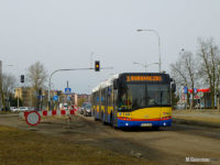 Solaris pokonuje skrzyżowanie ul. Łukasiewicza z ul. Batalionów Chłopkich