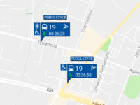 Opóźnienia na linii 19 (zrzut ekranu z aplikacji myBus)