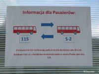 Informacja pasażerska o skomunikowaniu linii 115 i S-2