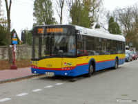 Autobus linii 75 na tymczasowym przystanku początkowym pod Cmentarzem Komunalnym
