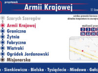 Projekt przedniej wewnętrznej tablicy LCD z informacją pasażerską (źródło: bip.ump.pl)