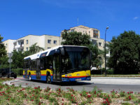 Linia 24 na rondzie łączącym ul. 3 Maja i 11 Listopada