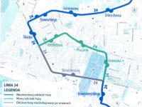 Planowana modyfikacja trasy linii 4 lub 24 w obrębie al. Kobylińskiego