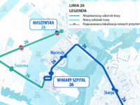 Planowane wydłużenie trasy linii 26 do ul. Traktowej