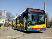 Autobus linii nr 2 na tymczasowej pętli Radziwie, wiadukt (dla kursów skróconych)