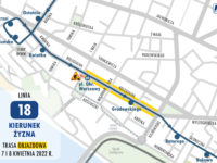 Trasa objazdowa dla linii nr 18 w kierunku Żyznej (źródło: kmplock.eu)