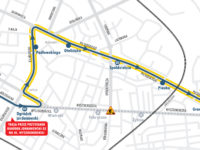 Trasa objazdowa linii 19 i 33 w kierunku Podolszyc (źródło: kmplock.eu)