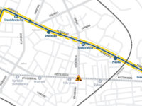 Trasa objazdowa linii 22 w kierunku Podolszyc (źródło: kmplock.eu)