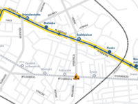 Trasa objazdowa linii 22 w kierunku Winiar (źródło: kmplock.eu)