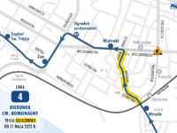 Trasa objazdowa linii 4 w kierunku cmentarza (źródło: kmplock.eu)