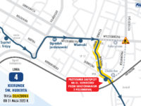 Trasa objazdowa linii 4 w kierunku św. Huberta (źródło: kmplock.eu)
