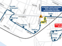 Trasa objazdowa linii 18 w kierunku dworca (źródło: kmplock.eu)