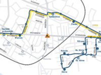 Trasa objazdowa linii 18 w kierunku Żyznej (źródło: kmplock.eu)