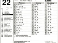 Tabliczka rozkładowa z początku lat 2000 z programu Municom