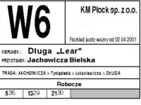 Tabliczka rozkładowa skrócona z programu Busman